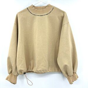 Bossini Embrace The Journey Beige Cropped Sweatshirt Women's XL